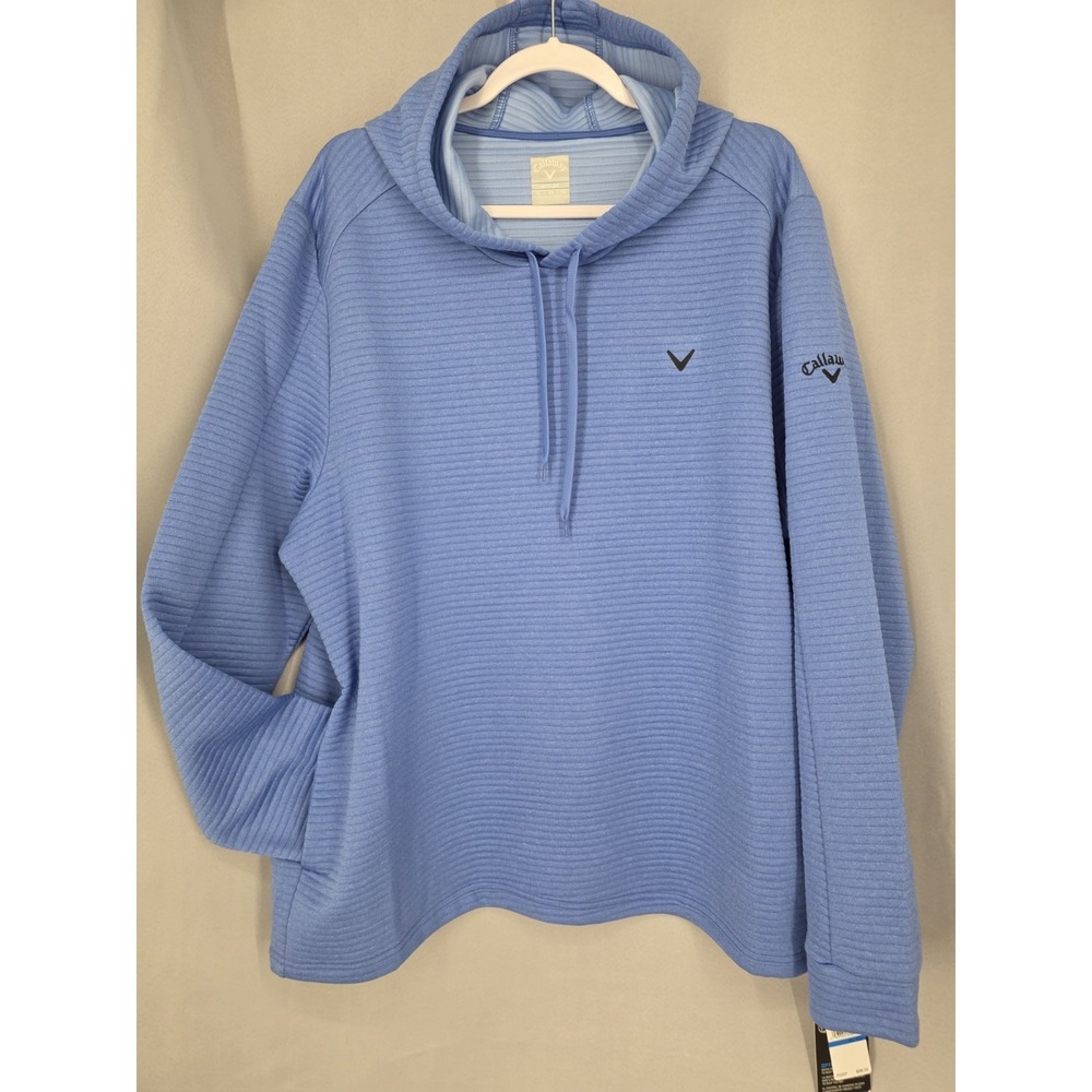 New Callaway Men XL Opti-Dri UPF50 Peacoat Golf Hoodie Moisture Wicking Pullover